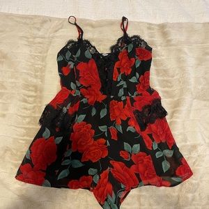 Tobi Red Rose Romper